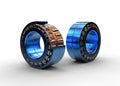 3D illustration of tapered roller bearing