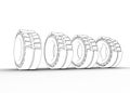 3D illustration of tapered roller bearings Royalty Free Stock Photo