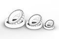 3D illustration of tapered roller bearings Royalty Free Stock Photo