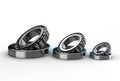 3D illustration of tapered roller bearings Royalty Free Stock Photo