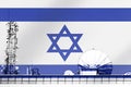 3D illustration Telecommunications in countries with the flag of Israel