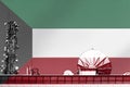 3D illustration Telecommunications in countries with the flag of Kuwait