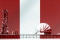 3D illustration Telecommunications in countries with the flag of PERU