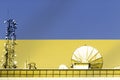 3D illustration Telecommunications in countries with the flag of Ukraine