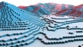 3D illustration of terrain surface structure