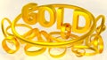 3d. Text `gold` and many golden rings