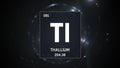 Thallium as Element 81 of the Periodic Table 3D illustration on silver background Royalty Free Stock Photo