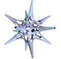 3D illustration of three-dimensional object like polyhedron star