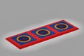 3d illustration three mats for Greco-Roman wrestling stand