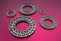 3d illustration of thrust needle bearings Royalty Free Stock Photo