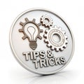 3D illustration of tips and tricks icon isolated on white background Royalty Free Stock Photo