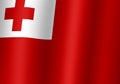 tonga national flag 3d illustration close up view