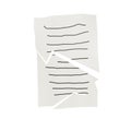 Torn Paper Sheet with Scribbled Lines Royalty Free Stock Photo