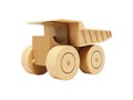 3d illustration toy dump truck perspective view on white background no shadow Royalty Free Stock Photo