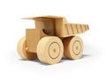 3d illustration toy dump truck perspective view on white background with shadow Royalty Free Stock Photo