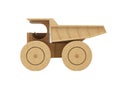 3d illustration toy dump truck side view on white background no shadow Royalty Free Stock Photo