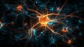 3d illustration of transmitting synapse,neuron or nerve cell Royalty Free Stock Photo