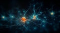 3d illustration of transmitting synapse,neuron or nerve cell