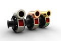 3D illustration of turbo pumps Royalty Free Stock Photo