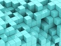 3d illustration of turquoise cubes