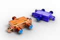 3d illustration of TV cable splitter