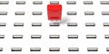 3d illustration of usb ports and simple usb stick. Royalty Free Stock Photo