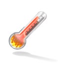 3d illustration,very hot thermometer on fire