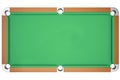 3D illustration view top pool billiard game. American pool billiard. Pool billiard game. Billiard sport concept. Top