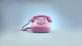 3d illustration of a vintage pink telephone