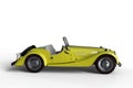 3D illustration of a vintage yellow sports car isolated on white Royalty Free Stock Photo