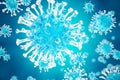 3D illustration virus, bacteria, cell infected organism, virus abstract background. Influenza Virus H1N1, Swine Flu Royalty Free Stock Photo