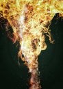 3d illustration of a vortex of burning flames