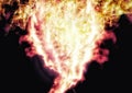 3d illustration of a vortex of burning flames