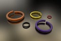 3d illustration of washers Royalty Free Stock Photo