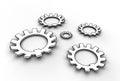 3d illustration of washers Royalty Free Stock Photo
