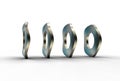 3d illustration of washers