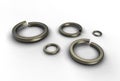 3d illustration of washers Royalty Free Stock Photo