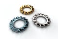 3d illustration of washers Royalty Free Stock Photo