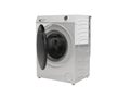 3D illustration of washing machine machine for washing things open on white background no shadow