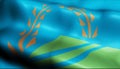 3D Waving Argentina City Flag of Punta Alta Closeup View