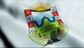 3D Waving Argentina City Flag of Viedma Closeup View