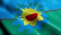 3D Waving Argentina Flag of Buenos Aires Province Closeup View Royalty Free Stock Photo