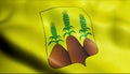 3D Waving Belarus City Flag of Horki Closeup View