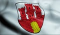 3D Waving Germany City Coat of Arms Flag of Steinheim Closeup View Royalty Free Stock Photo