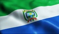 3D Render Waving Colombia Department Flag of Arauca Closeup View