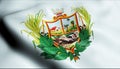 3D Render Waving Cuba Province Flag of Santiago de Cuba