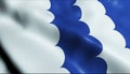 3D Render Waving Czech City Flag of Cerny Dul Closeup View