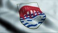 3D Waving Denmark City Flag of Skive Closeup View