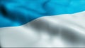 3D Waving Estonia City Flag of Viljandi Closeup View