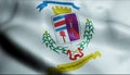 3D Waving Flag of Alajuela City of Costa Rica Closeup View